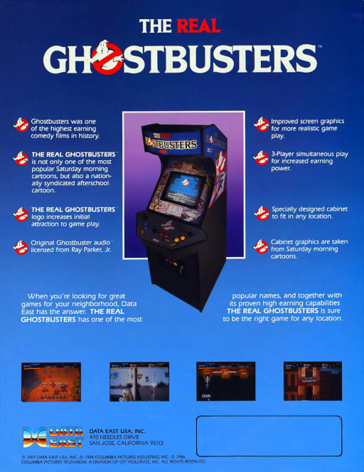 The Real Ghostbusters (US 3 Players) MAME2003Plus Game Cover
